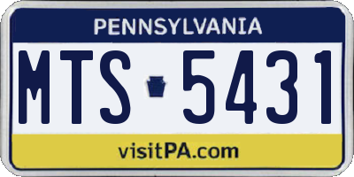 PA license plate MTS5431
