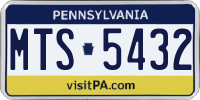PA license plate MTS5432