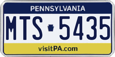 PA license plate MTS5435