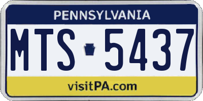 PA license plate MTS5437