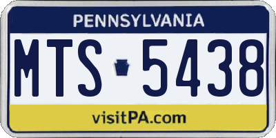 PA license plate MTS5438