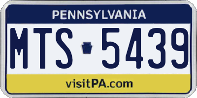 PA license plate MTS5439