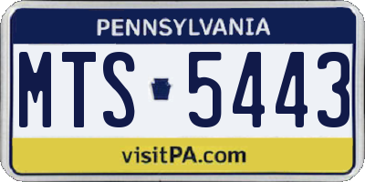 PA license plate MTS5443