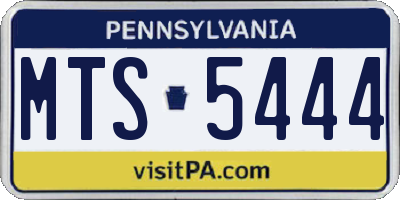 PA license plate MTS5444