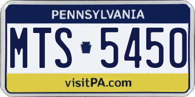 PA license plate MTS5450