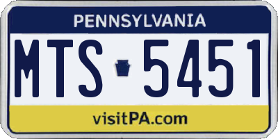PA license plate MTS5451