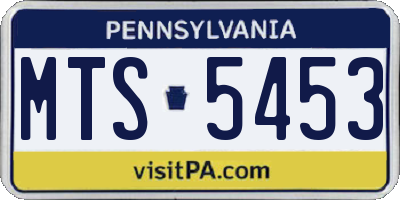 PA license plate MTS5453