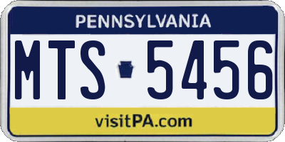 PA license plate MTS5456