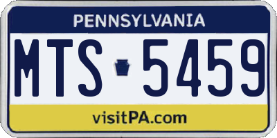 PA license plate MTS5459