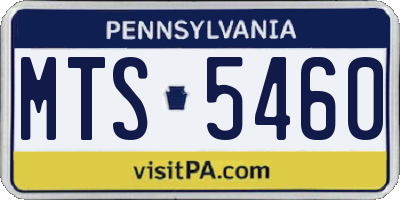 PA license plate MTS5460