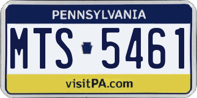 PA license plate MTS5461