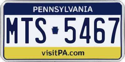 PA license plate MTS5467