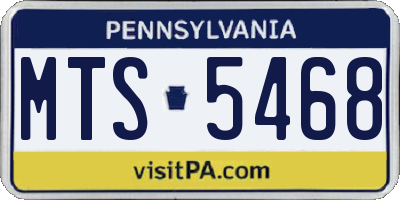 PA license plate MTS5468
