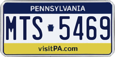 PA license plate MTS5469