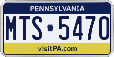 PA license plate MTS5470