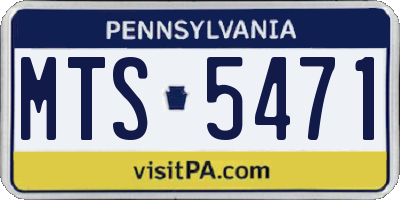 PA license plate MTS5471