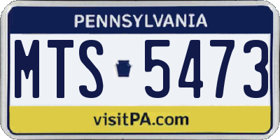 PA license plate MTS5473