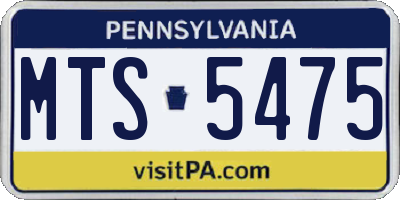 PA license plate MTS5475