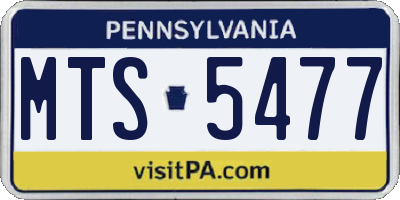 PA license plate MTS5477