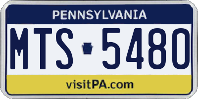 PA license plate MTS5480