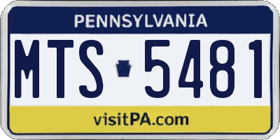 PA license plate MTS5481