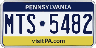 PA license plate MTS5482