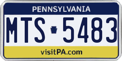 PA license plate MTS5483
