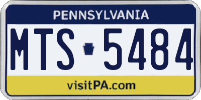 PA license plate MTS5484