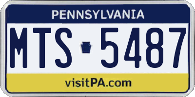 PA license plate MTS5487