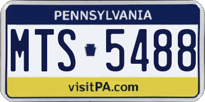 PA license plate MTS5488