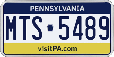 PA license plate MTS5489