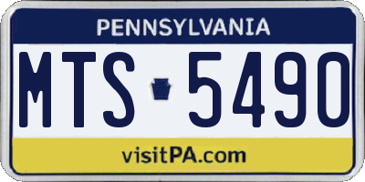 PA license plate MTS5490