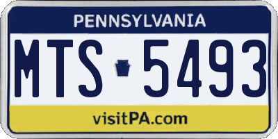 PA license plate MTS5493