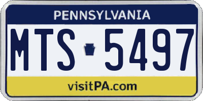 PA license plate MTS5497