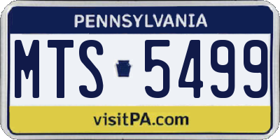 PA license plate MTS5499