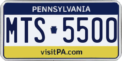 PA license plate MTS5500