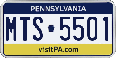 PA license plate MTS5501