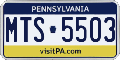 PA license plate MTS5503