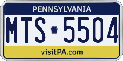 PA license plate MTS5504