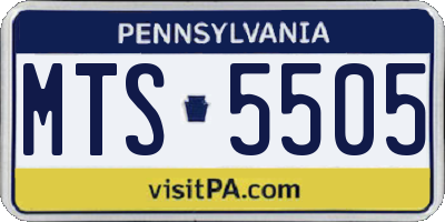PA license plate MTS5505