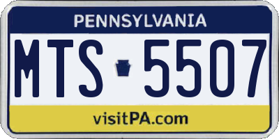 PA license plate MTS5507