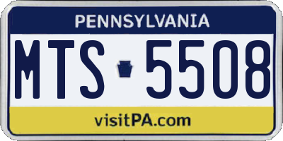 PA license plate MTS5508
