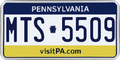 PA license plate MTS5509