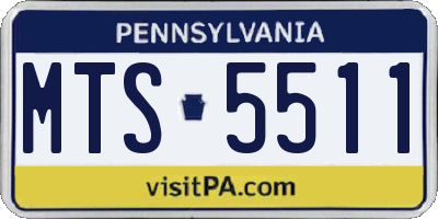 PA license plate MTS5511
