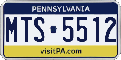 PA license plate MTS5512