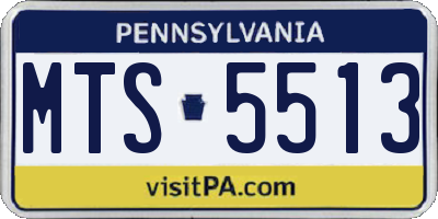 PA license plate MTS5513