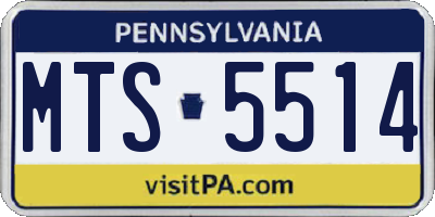 PA license plate MTS5514