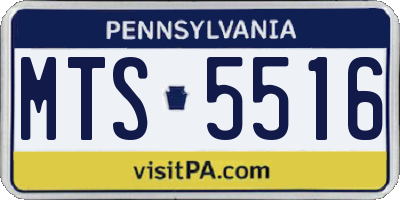PA license plate MTS5516