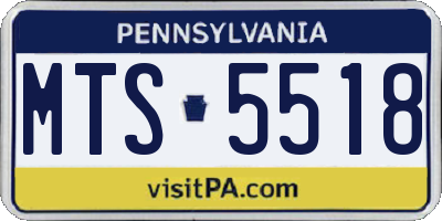 PA license plate MTS5518