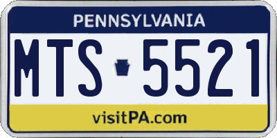 PA license plate MTS5521